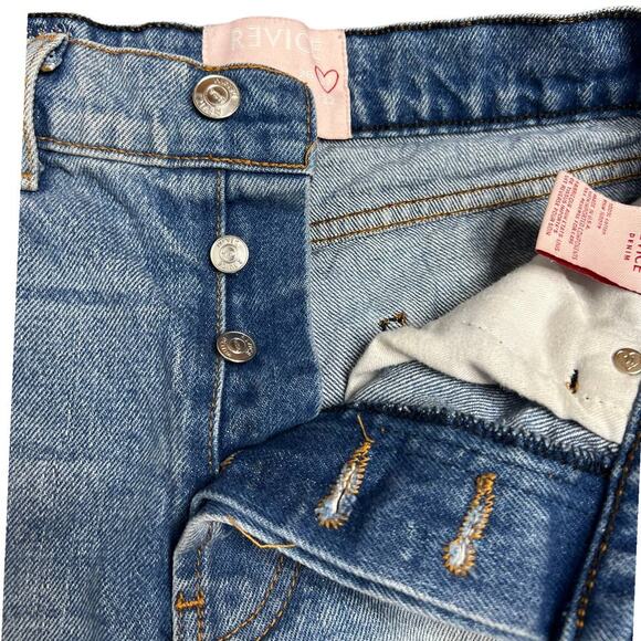 Revice (Revolve) 90s Cutoff High Waisted Jean Shorts Distressed Raw Hem Size 27 - Picture 8 of 13